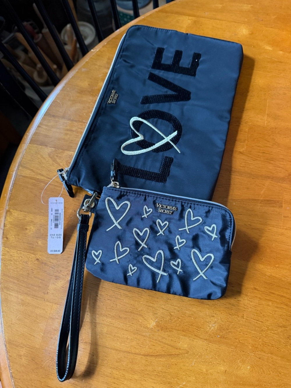 Victoria Secret double wristlet / beauty bag NWT